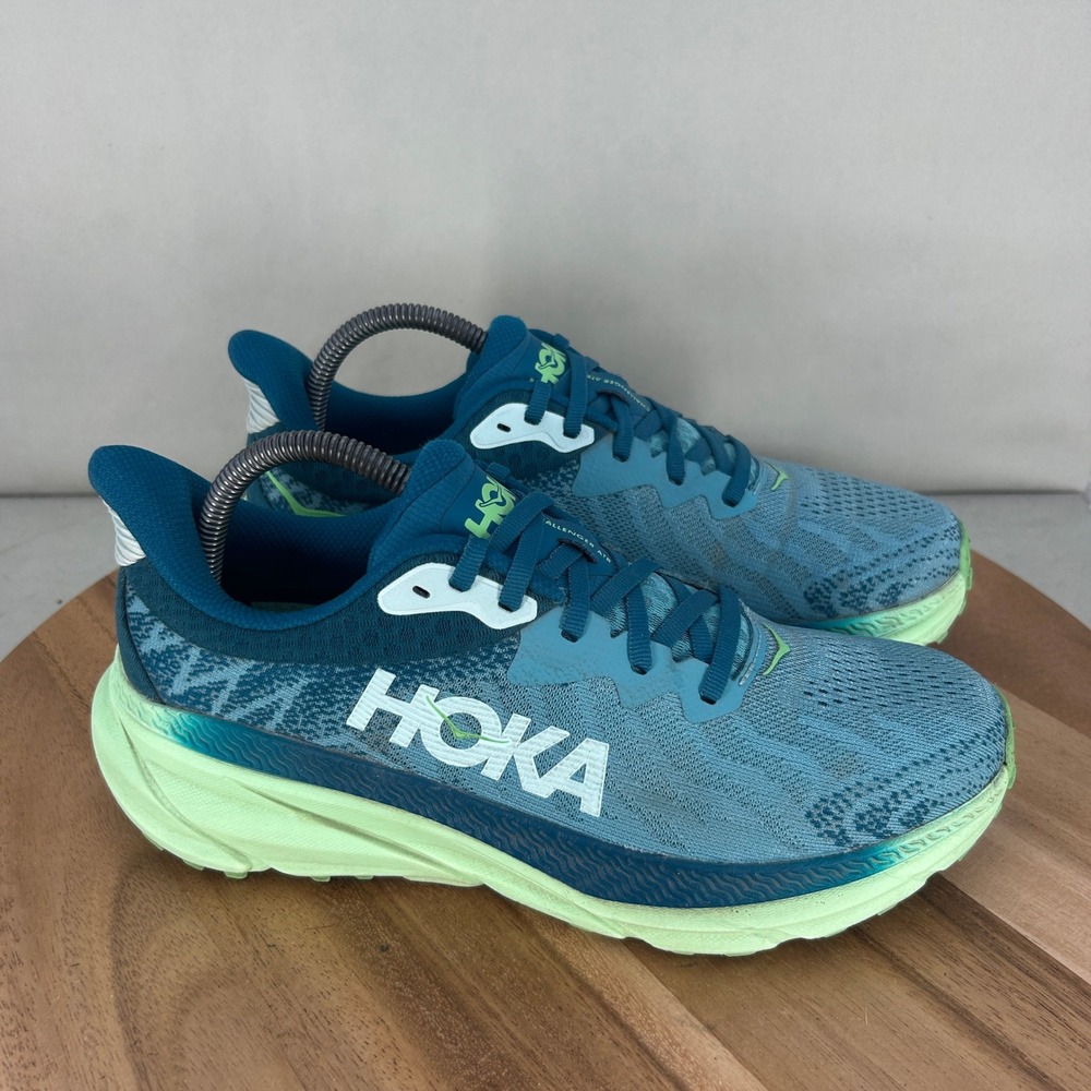 Hoka Challenger ATR 7 Womens Trail Running Shoes Blue Green 1134498 OMLG Size 9B